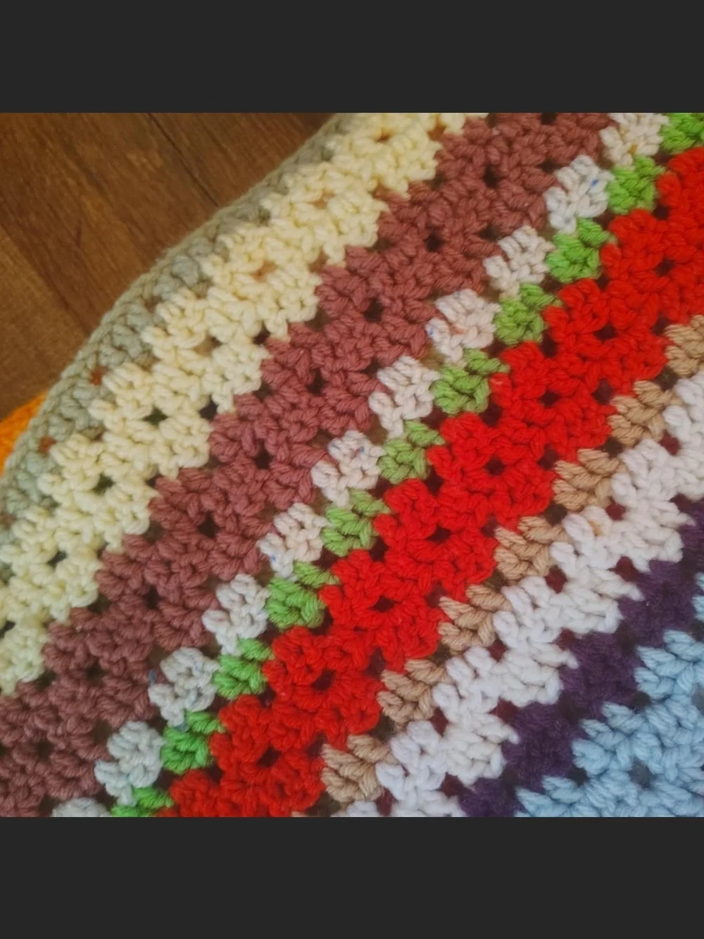 Handmade Multicolor Crochet Throw Blanket